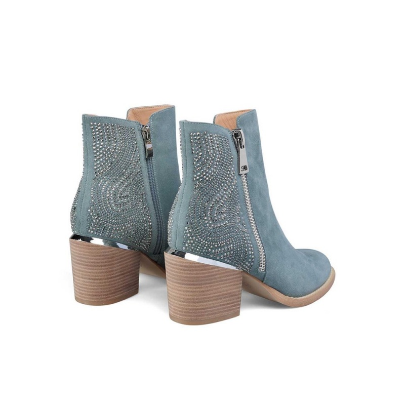 Bottines Alma En Pena Zip Boot Bleu Femme | FOA-21281817